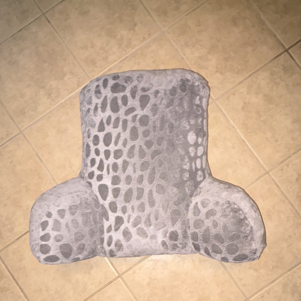 Mainstays Soft Grey Plush Back Rest Pillow Leopard Spot Lounge Cushion 27x18